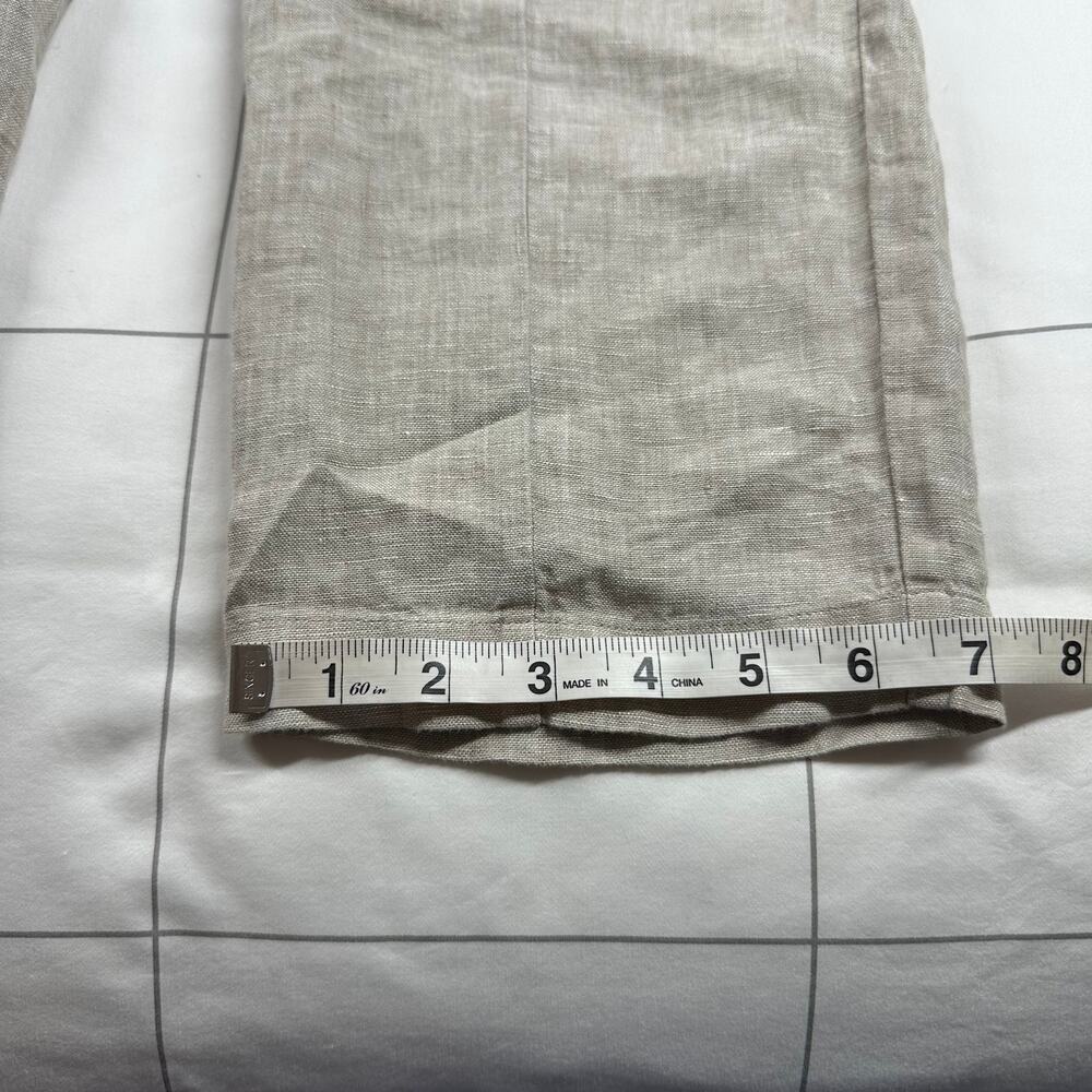 Quince Pants Womens Medium Flax Cream 100% European Linen Tapered Ankle Relaxed - Picture 12 of 12